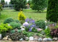 A flower bed in the garden.